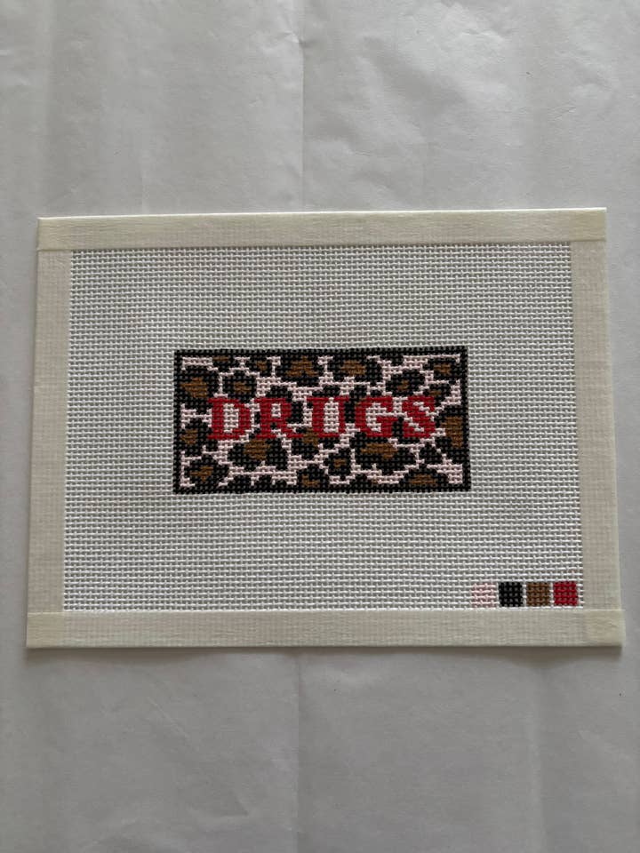 Leopard Print Needlepoint Canvas for wholesale by Knot Your Average Stitch