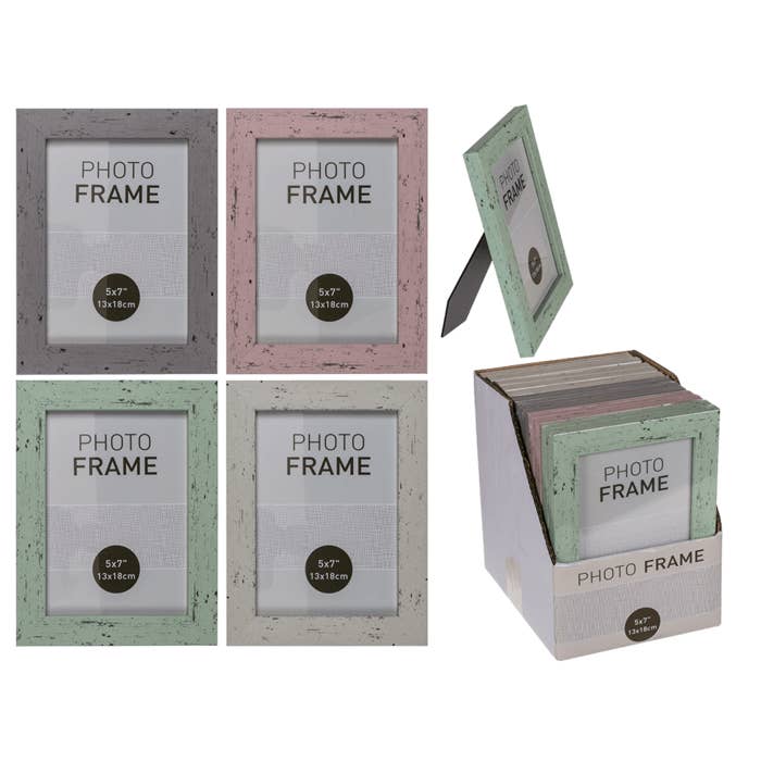 Out of the blue KG - Wholesale Picture Frame - Pastel-Coloured Plastic Photo Frame in Wooden,