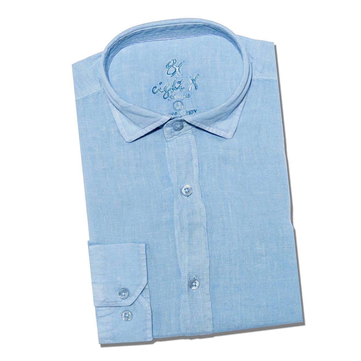 Linen Button Down Shirt - Light Blue for wholesale on Faire0
