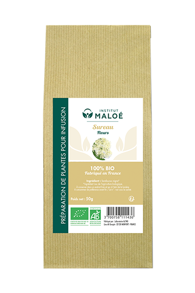 Institut Maloé - Vendita all'ingrosso Tisane salutari e depurative - Pianta di sambuco biologica - 50 g0