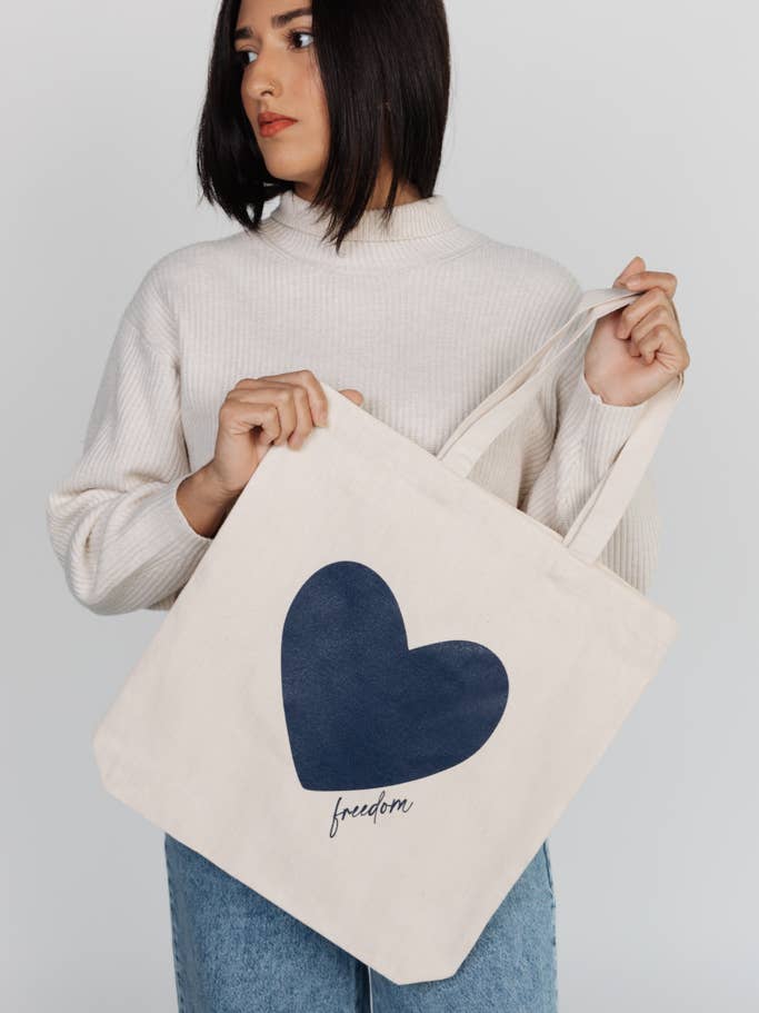 Heart for Freedom Tote for wholesale by Crowned Free
