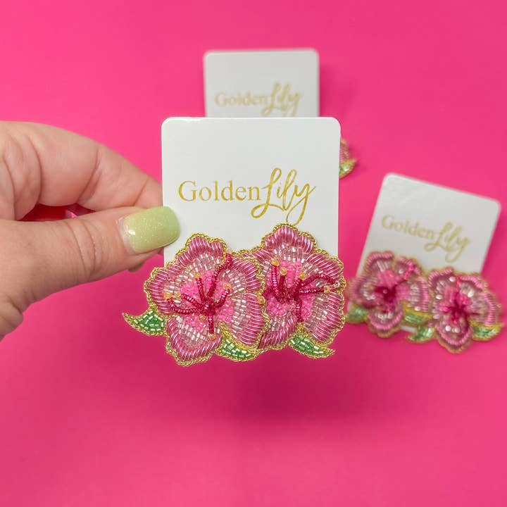 Golden Lily - Wholesale Stud/Post Earrings - Azalea Stud Earrings0