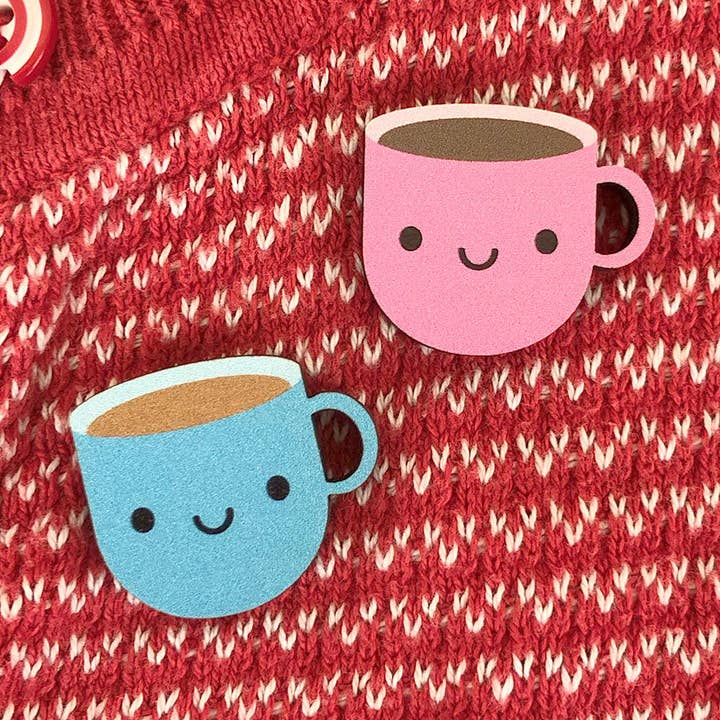 Épingles en bois Kawaii Tasse de thé pour la vente par Asking For Trouble