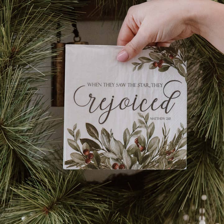 Pearls of Parchment - Wholesale Disposable Napkin - Winter Green Christmas Paper Napkins | 20 ct Scripture Nap4