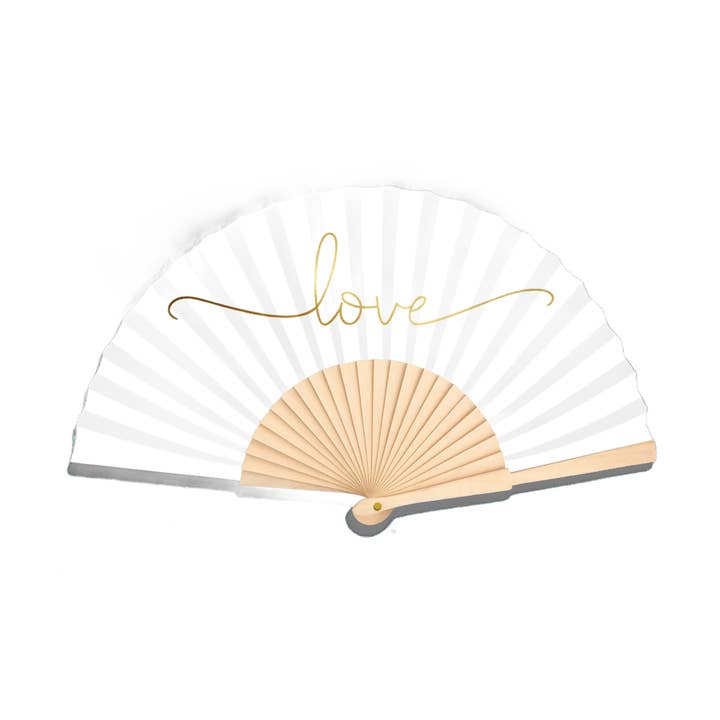 Love Gold Script 23cm fan for wholesale by Fantastico Fans UK Limited