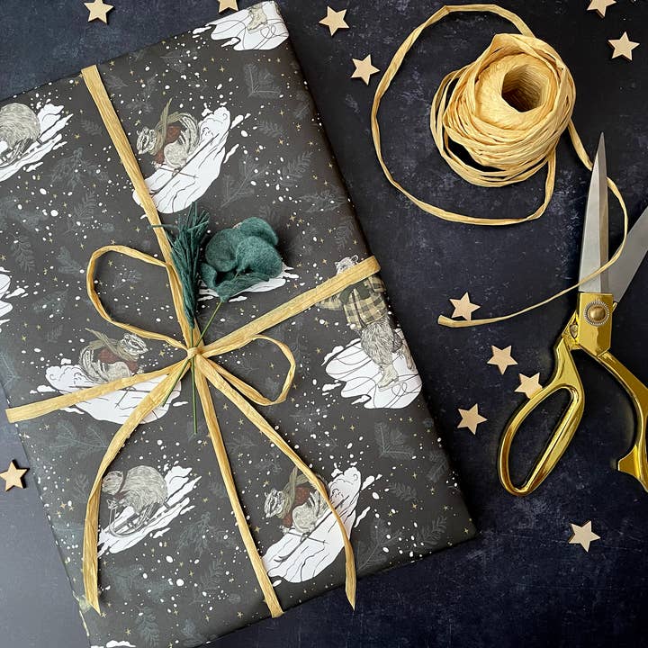 Winter Sports Recycled Christmas Wrapping Paper - 50cm x 70c for wholesale by Deborah Panesar