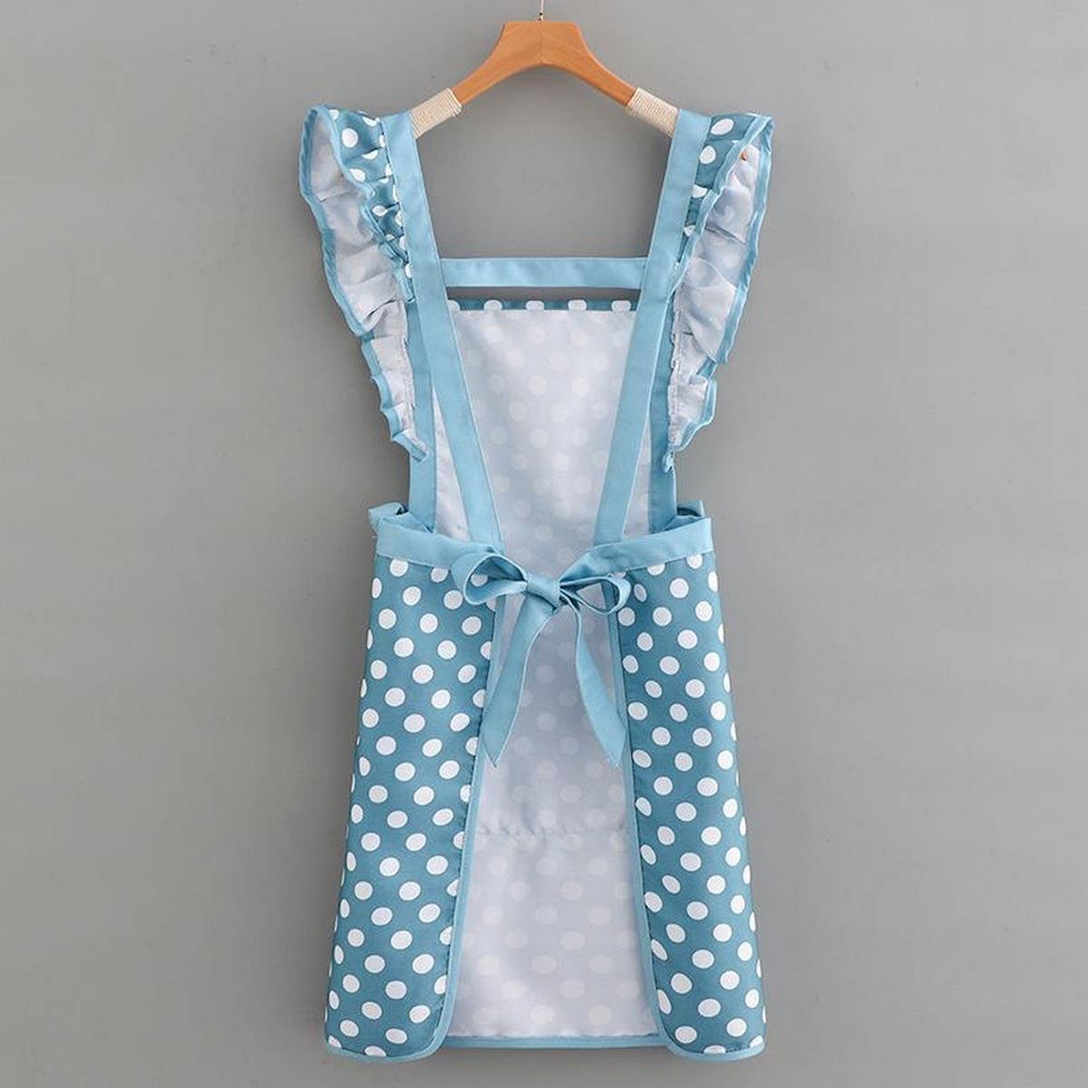 ACCITY - Wholesale Apron - Cute Dots Printed Bow Decorated Aprons with pockets_CWMM20511