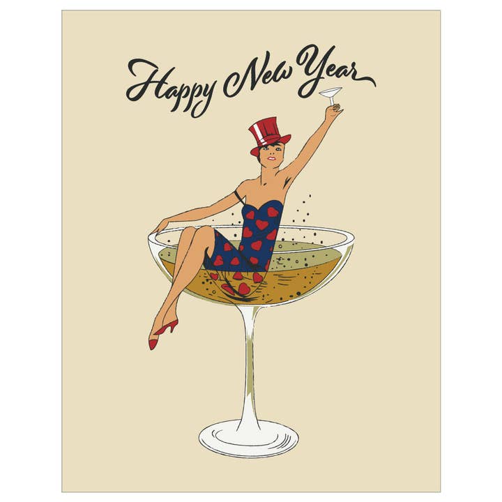 2.5 x 3.5 Happy New Year's Champagne Greetings Magnet for wholesale by Fridgedoor