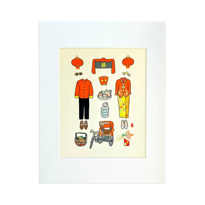Peranakan Wedding Art Print for wholesale by Zhi Wen Design