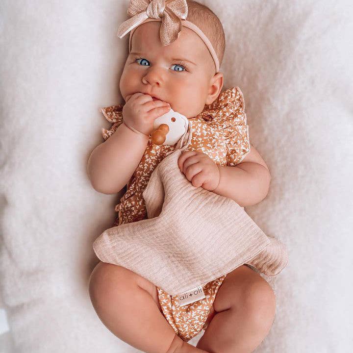 Ali+Oli - Wholesale Security/Cuddle Blanket - Baby - Pacifier Blanket Holder (Pink/Flowers)