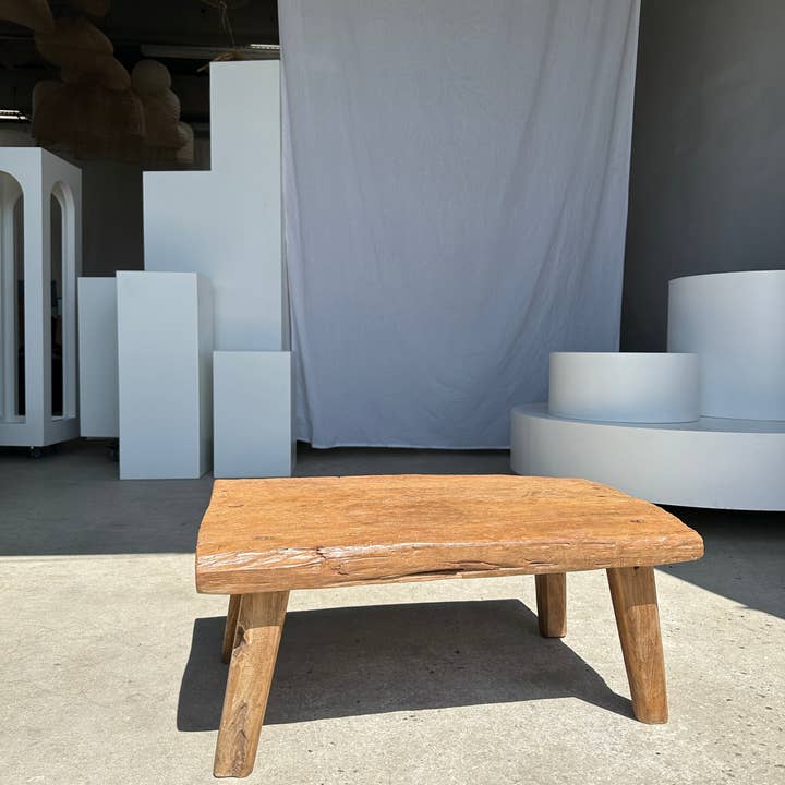 Office Objets - Venta al por mayor Mesas auxiliares - Mesa baja pequeña de teca rubia cuadrúpeda H:30 L:63,5 l:403