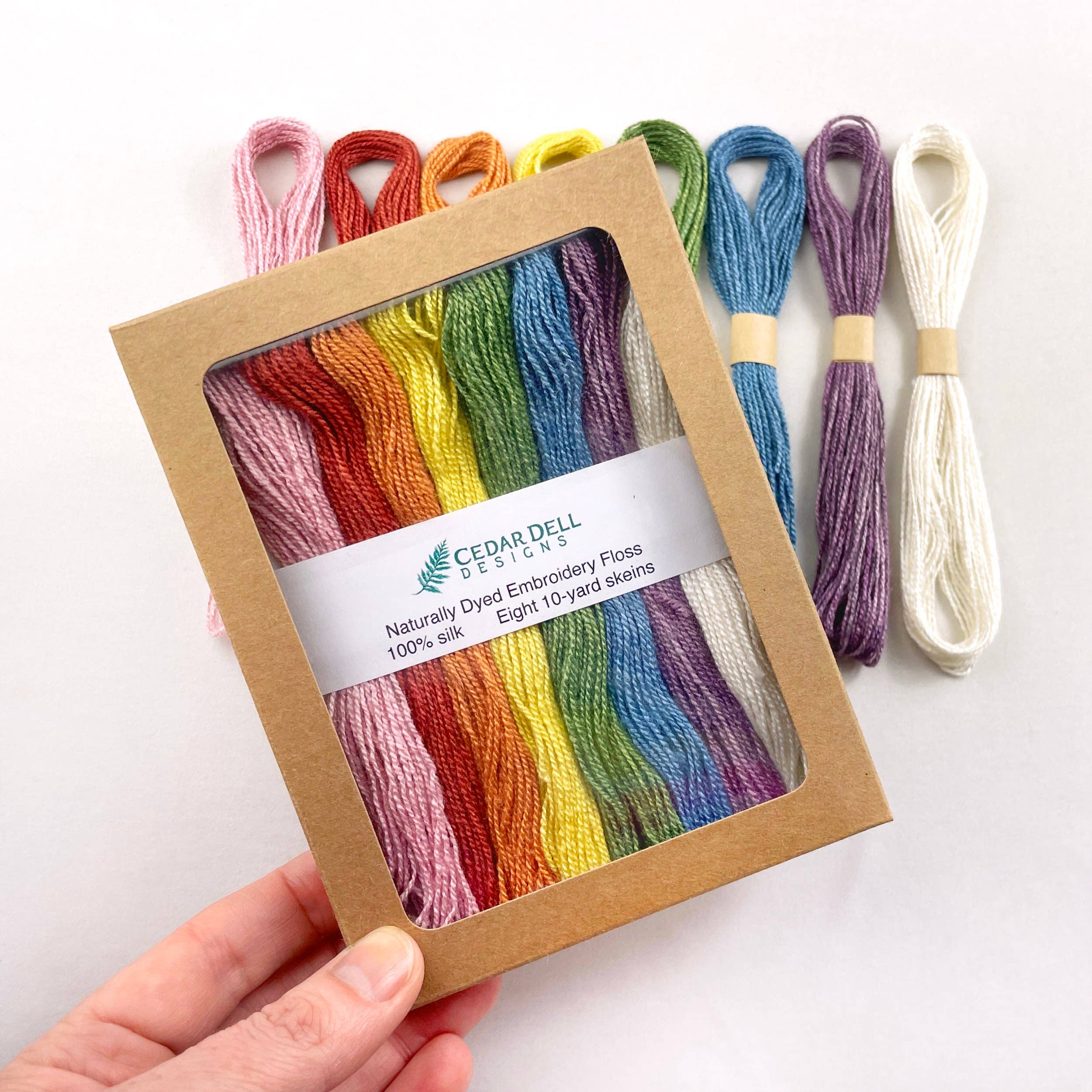 Cedar Dell Designs - Wholesale Embroidery/Cross Stitch Supplies - Naturally Dyed Silk Embroidery Floss - Rainbow Set3