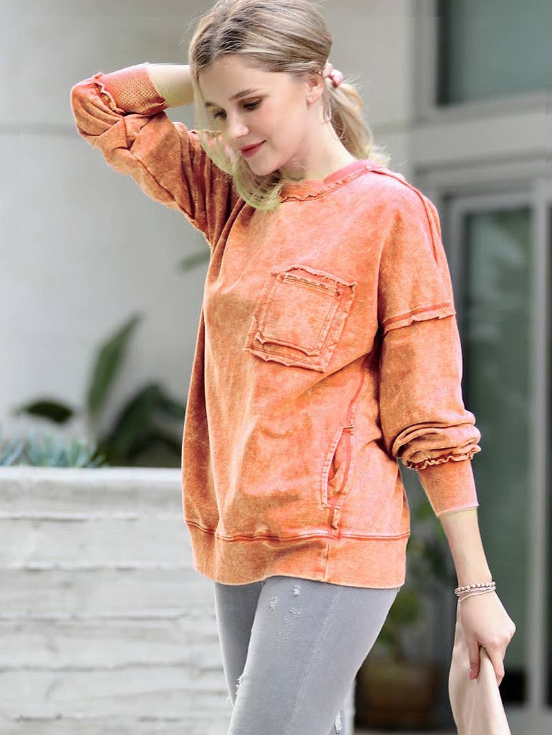 42POPS - Wholesale Sweatshirt - Women's - `.French terry washed pullover w/ side pocket9