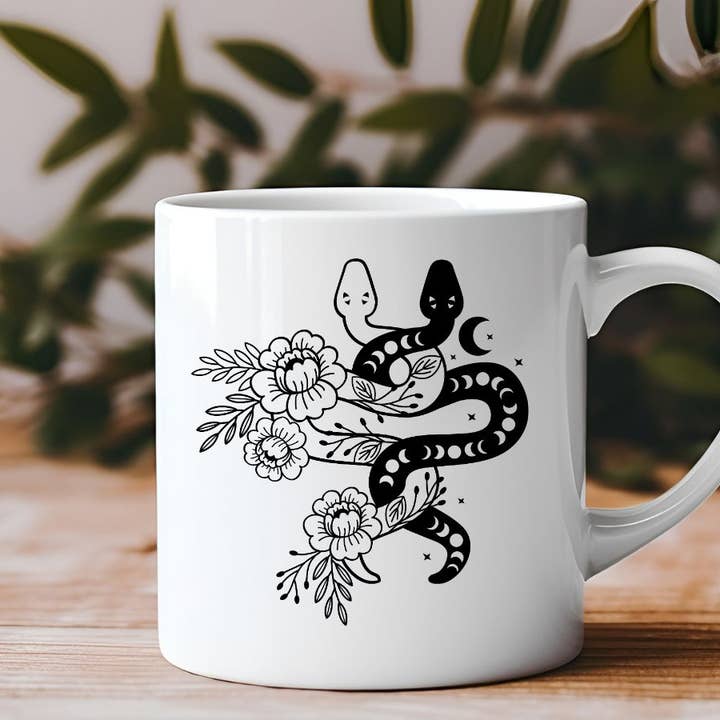 Boho Yin Yang Snake 11 oz Coffee Mug for wholesale by Sister Ray