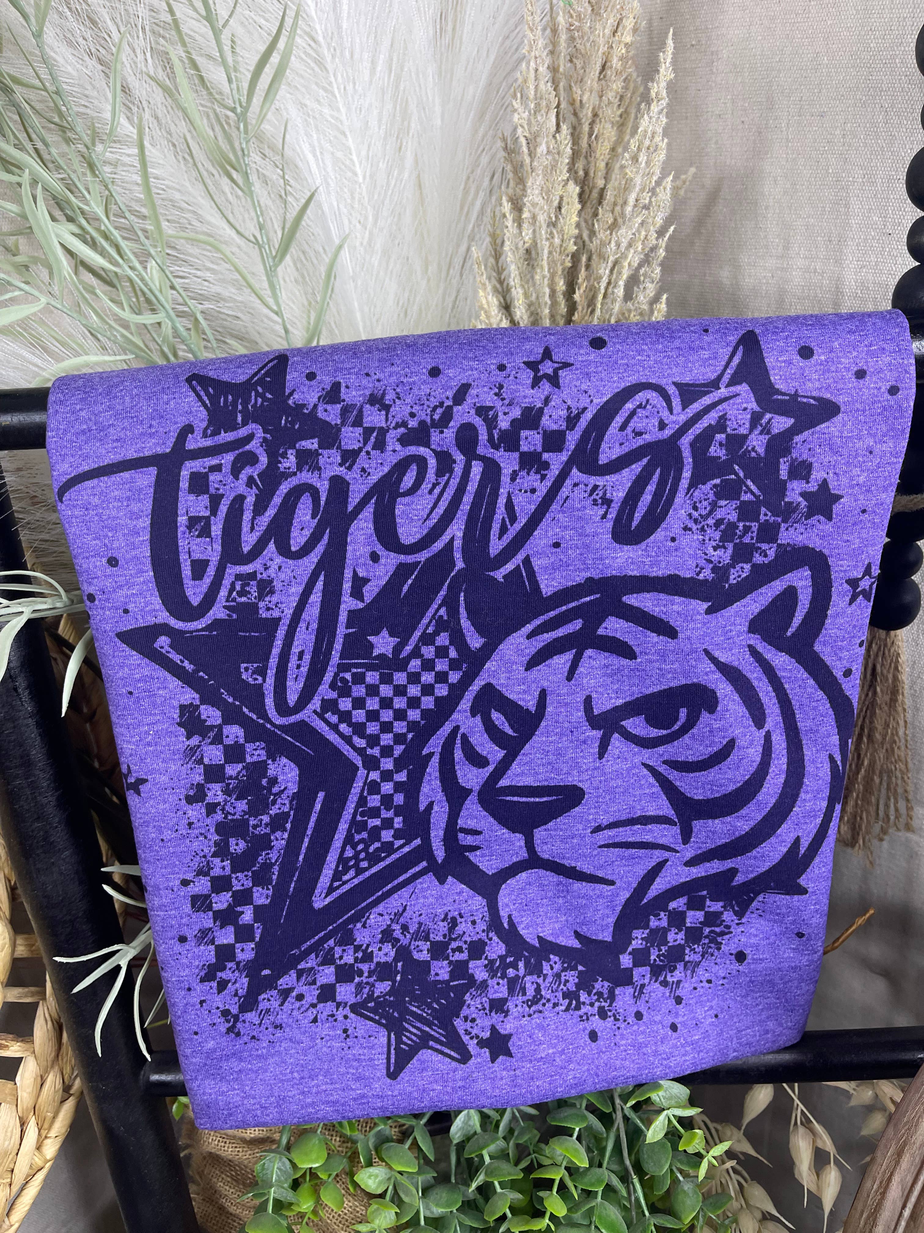 It's A Tee Party - Wholesale Screen Printed T-Shirt - Women's - Tigers Star Mascot (Gildan Softystyle Tee)0