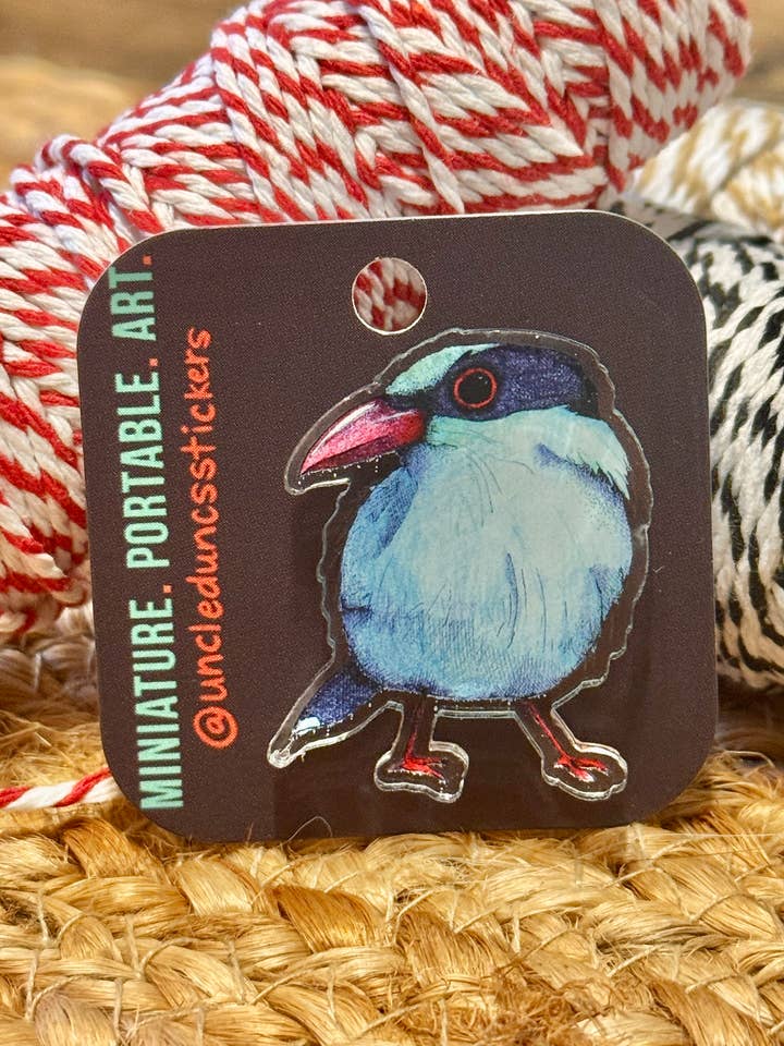 Blauwe de Vogel Acryl Pin voor wholesale door Uncle Dunc's Sticker Shoppe
