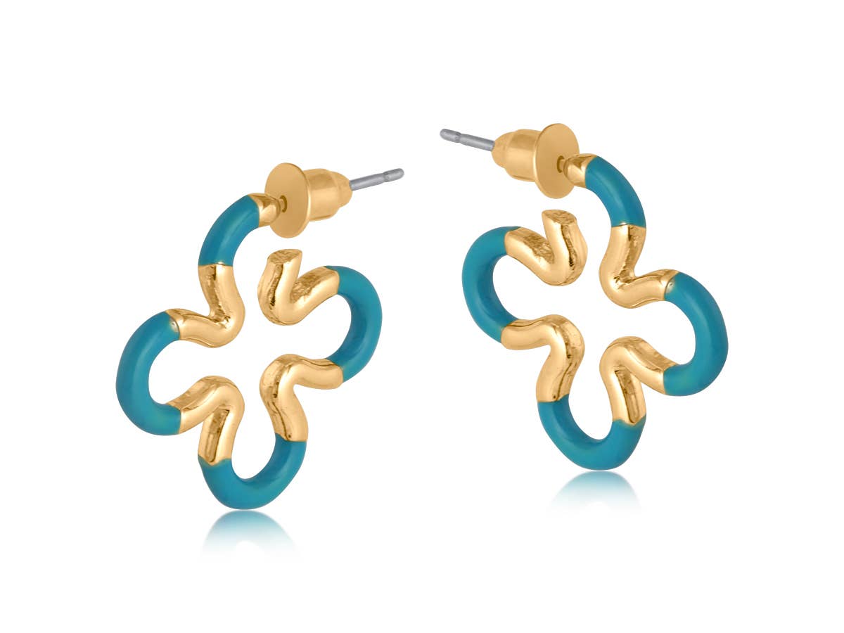 Big Metal London – wholesale Hoop earrings – Astra Squiggle Two Tone Enamelled Earrings1
