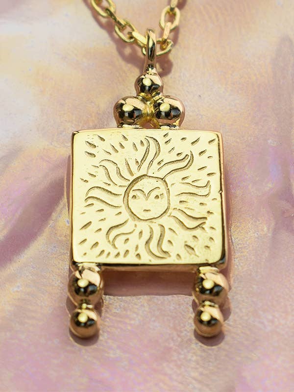 Annoushe jewelry – wholesale Pendant/charm necklace – Square sun necklace0
