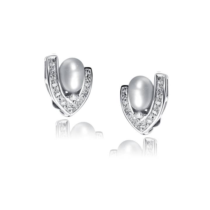 Genevive - Wholesale Stud/Post Earrings - Sterling Silver Cubic Zirconia Earrings(519)
