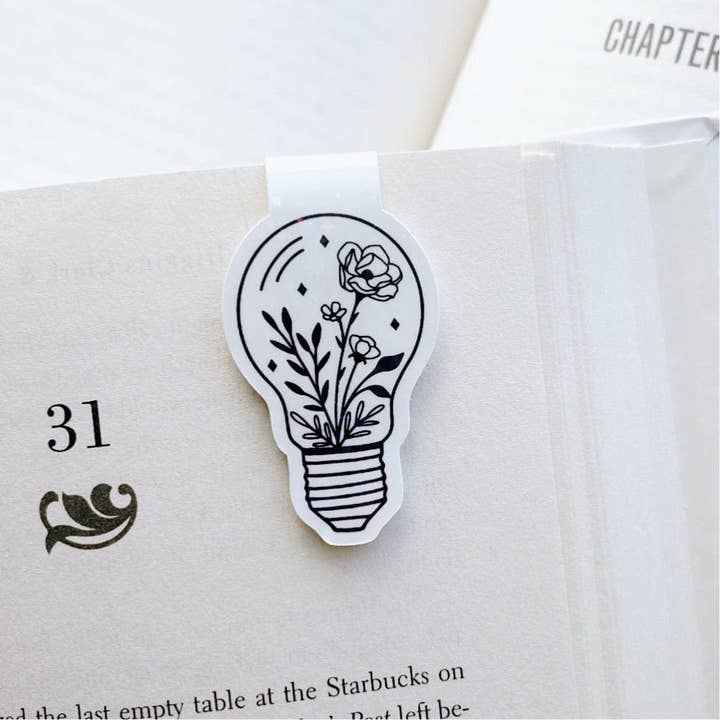 Floral Lightbulb Sparkle Magnetic Bookmark for wholesale by My Secret Copy