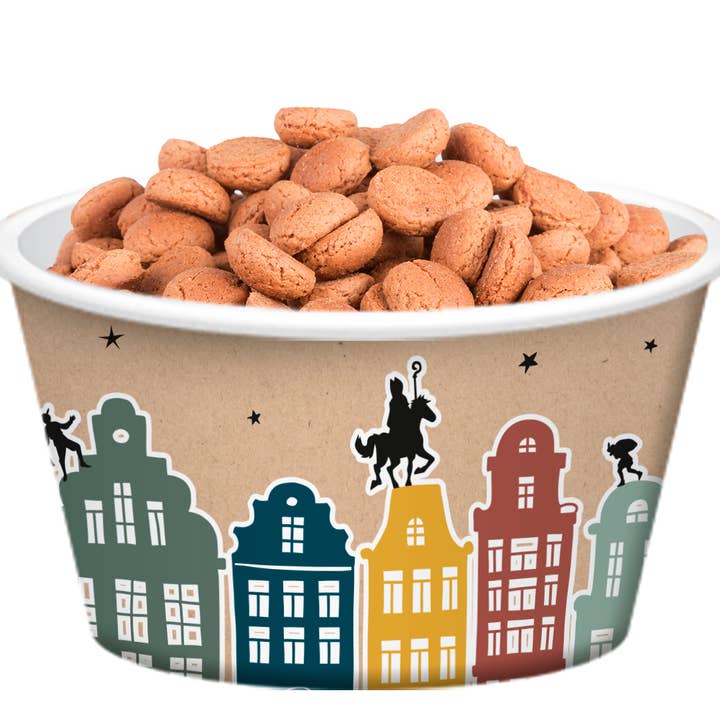 Multi Colors Candy boxes 'Welkom Sint & Piet' (NL) 250ml - 5 pieces for wholesale on Faire