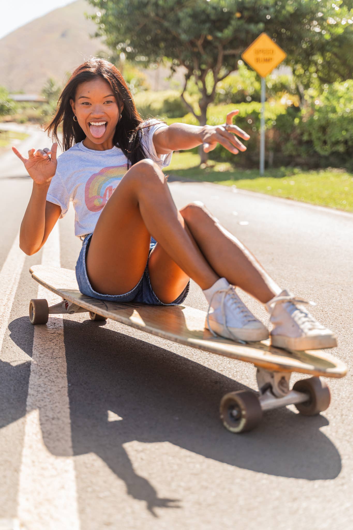 Aloha Lovely - Wholesale Screen Printed T-Shirt - Women's - Aloha Retro Rainbow Tee4