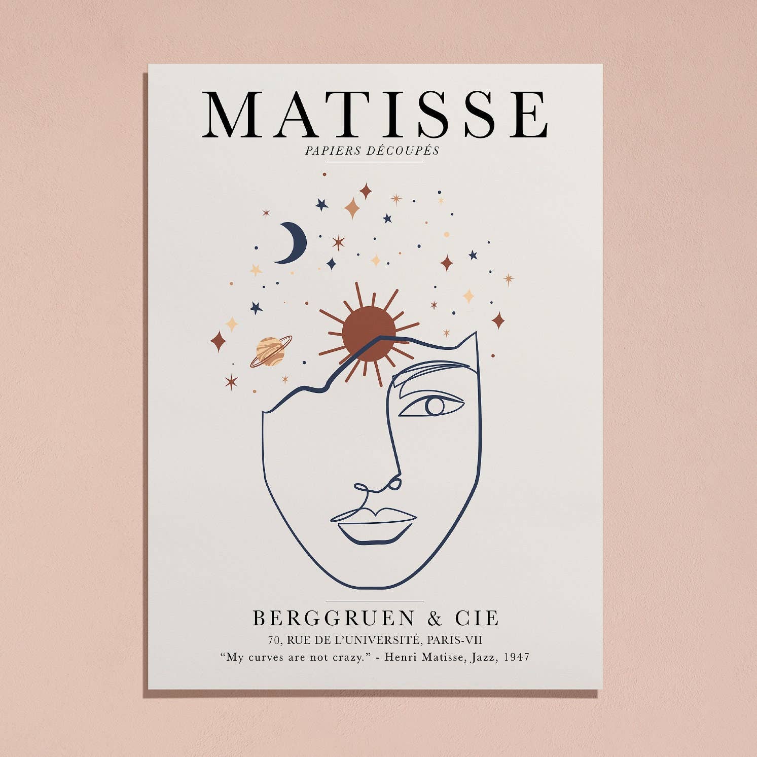 Sugar & Canvas – Engroshandel Kunsttryk – Henri Matisse Single Line Kvinde Face Vintage Plakat Linje Art Print | Matisse Print, Matisse Plakat, Berggruen og Cie, Papiers Decoupes #M734