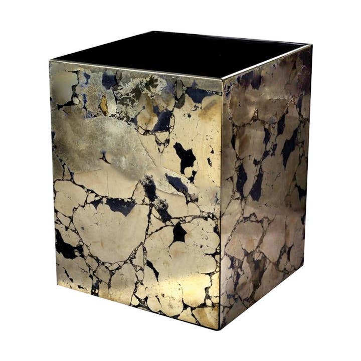 Gold Pyrite Waste bin for wholesale by ETEREO New York