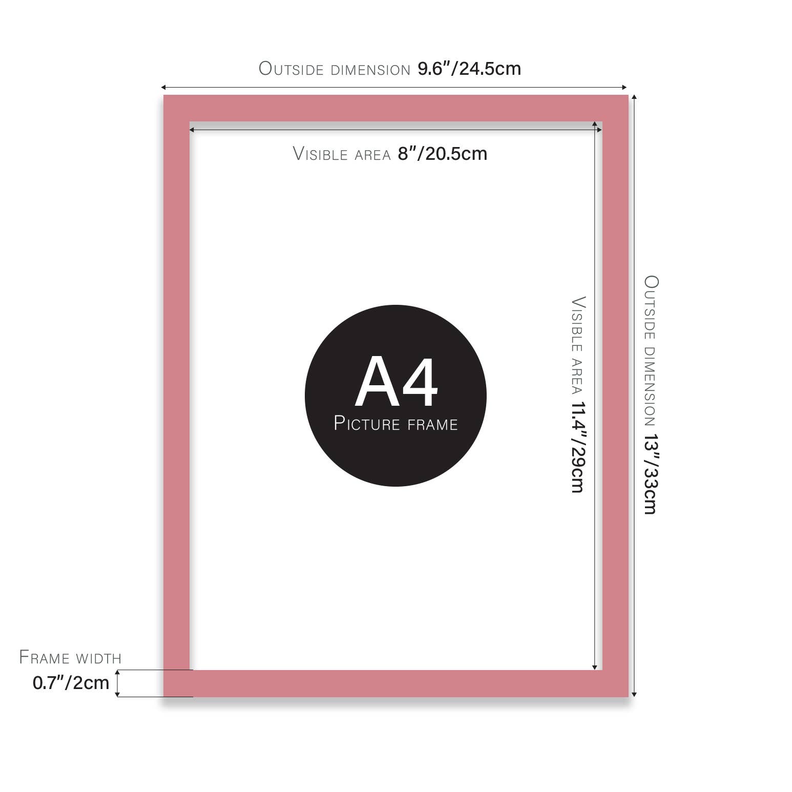 WholesaleFrames.co.uk – wholesale Picture frame – Pink A4 Picture Frame1