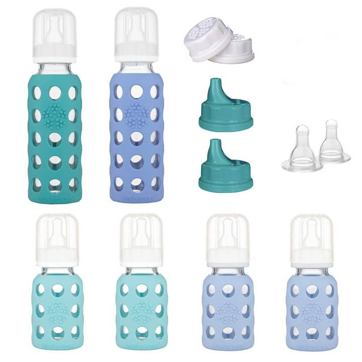 Mint Blanket Blueberry Kale 6 Glass Bottle Baby Starter Kit for wholesale on Faire1