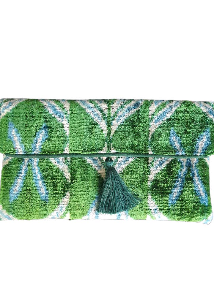 Silk Velvet Ikat Clutch for wholesale by AYCA DESIGN