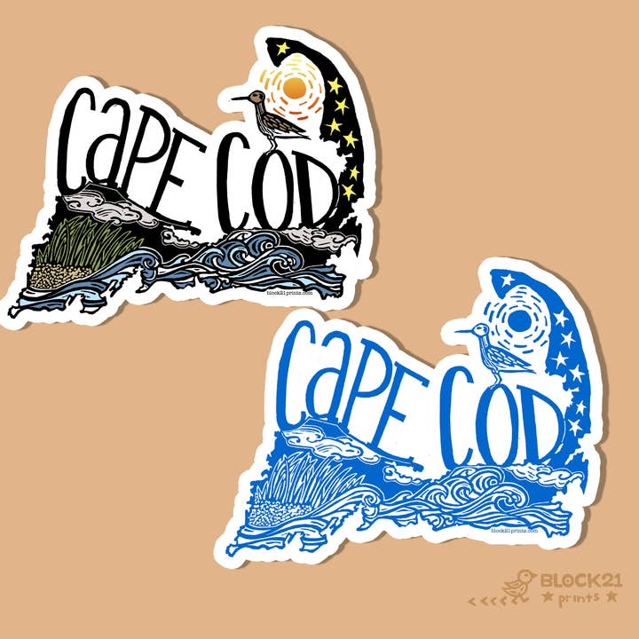 Cape Cod Vinyl Sticker – Summer Beach Die-Cut Design for wholesale by Block21Prints