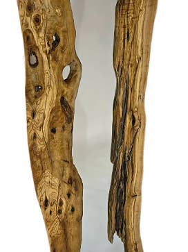 madeira de oliveira, espelho de madeira, espelho de sala de estar com borda de árvore por atacado de Dekonation