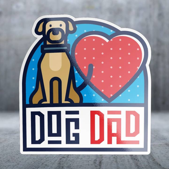 Dog Dad Heart - Sticker for wholesale by Two Feet Treats