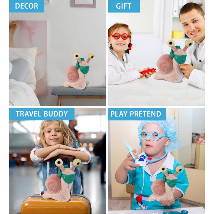 Cota Global - Wholesale Stuffed/Plush Toy - Kids & Baby - Plush Doctor - Super-Soft Plush - Pink Snail Small 5.5"3