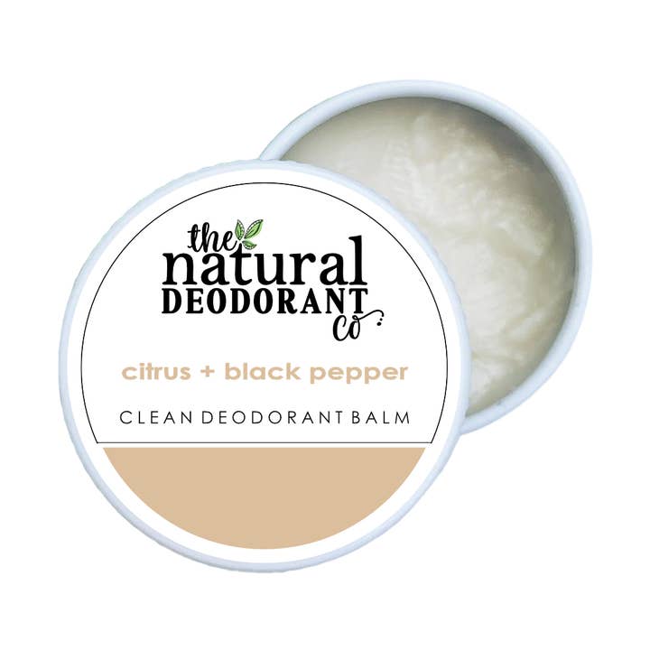 Clean Deodorant Balm Citrus + Black Pepper 10g Mini for wholesale by The Natural Deodorant Co.