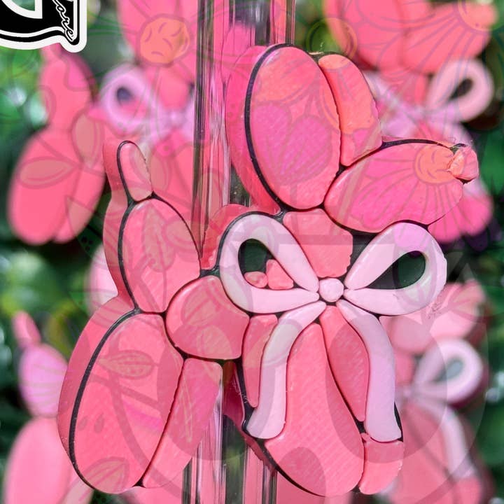 Chien en Ballon avec Nœud Décoratif pour Paille pour la vente par Vibrant Xpressions