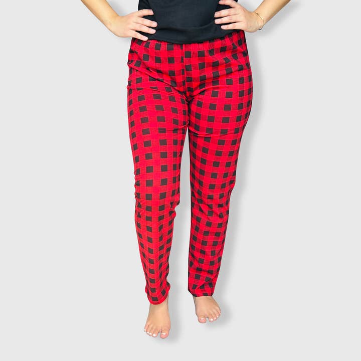 Women's Plush Buffalo Print Pajama Pants Just Love Women's