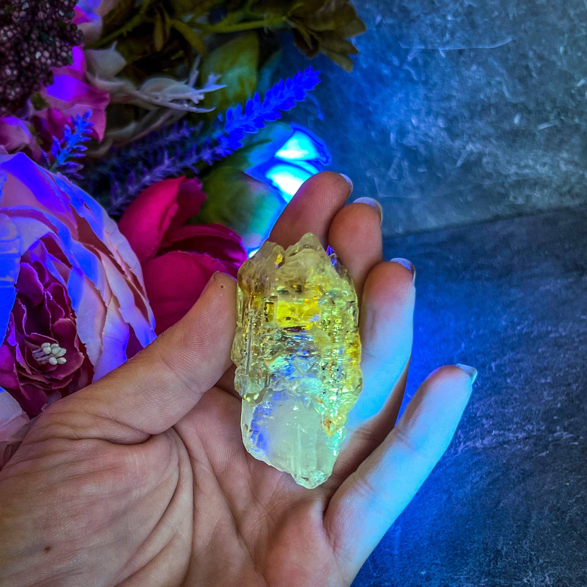 Mandala Gems – Pedra/cristal espiritual por atacado – Espécimes de Quartzo de Petróleo Vaga-lume de Madagáscar6