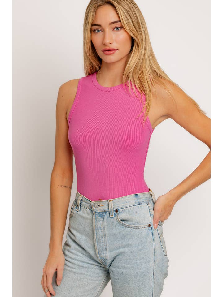 LE LIS - Wholesale Bodysuit - Women's - ROUND NECK SLEEVELESS BODYSUIT3