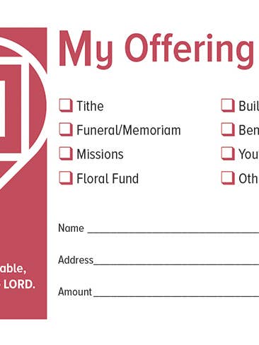 Enveloppe d'Offrande de Valeur - Dîme - Mon Offrande est pour... pour la vente par Warner Press