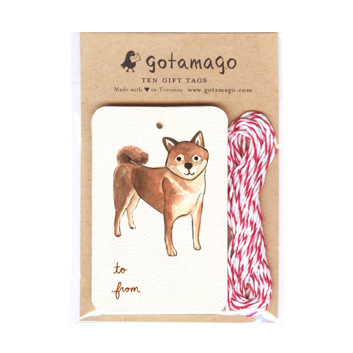 Shiba Inu Gift Tags, Set of 10 for wholesale by Gotamago