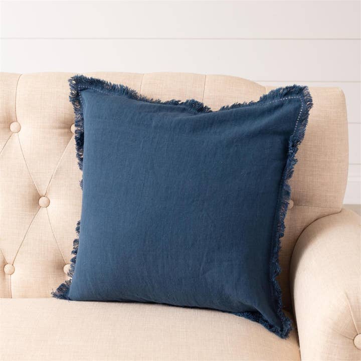 Almohada - Mezcla de lino lavado a la piedra, azul (Pk/02) para venta al por mayor de Audrey's Home & Gift