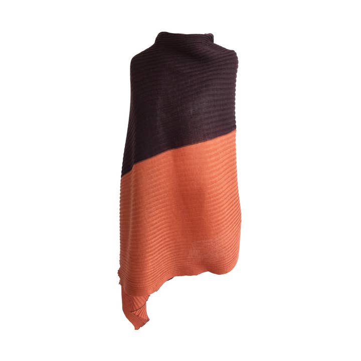 RibStole bicolor - vermelho-marrom/laranja por atacado de austriandesign.at