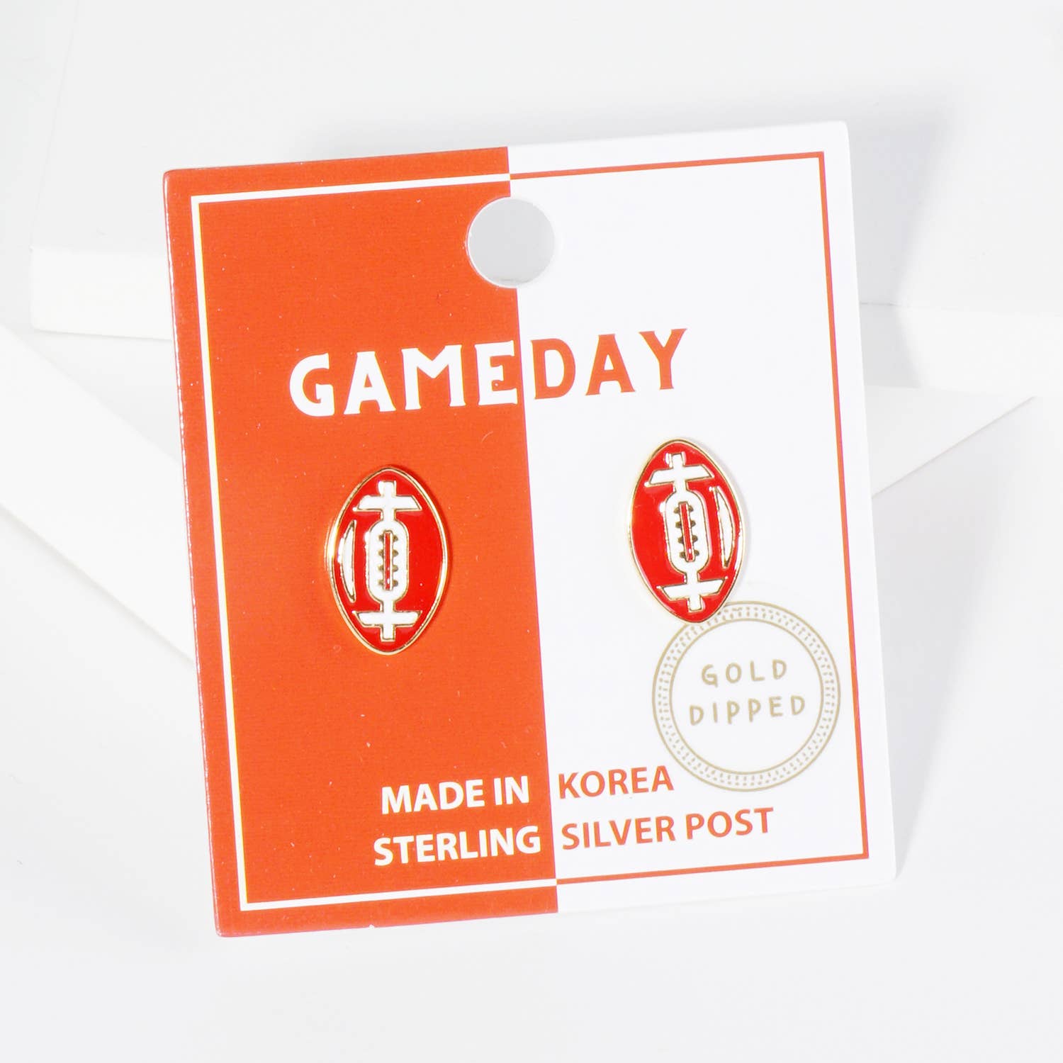 Lou & Co - Wholesale Stud/Post Earrings - Enamel Football Stud Earrings2