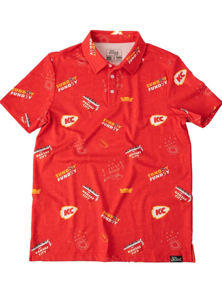 Kansas City Tailgaters 'Sunday Funday' Mens Polo for wholesale by Team Cocktail