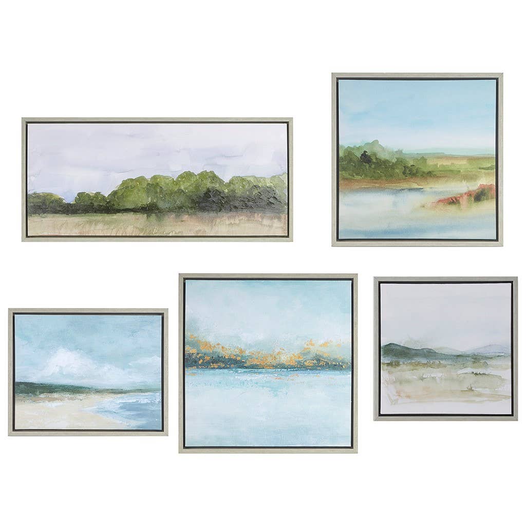 Olliix - Wholesale Gallery Wall Set - Impressionist Landscape 5-Piece Framed Wall Art Decor6