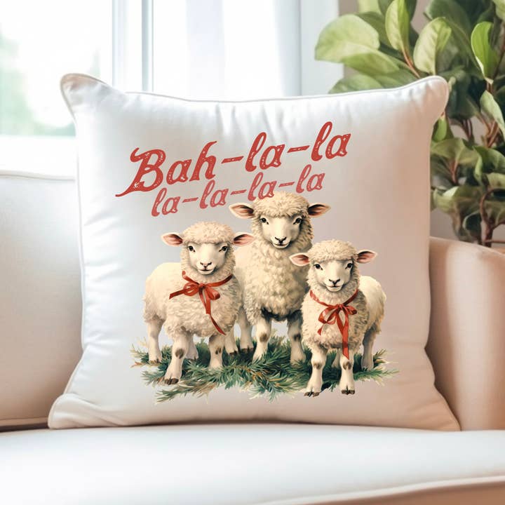 Funda de almohada navideña Bah-La-La-La Sheep (solo) para venta al por mayor de Avery Lane Gifts