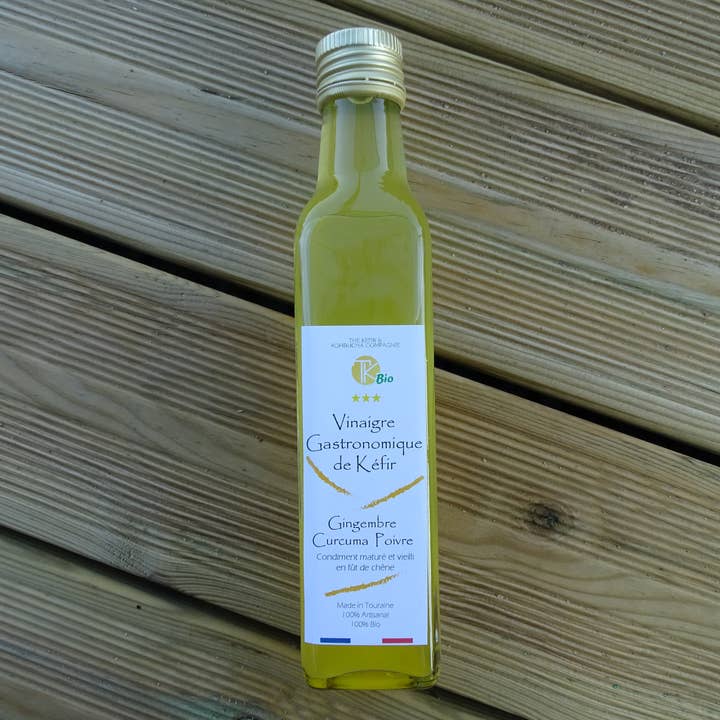 Aceto di curcuma allo zenzero kefir gourmet - 250ml per la vendita all'ingrosso da parte di The Kefir & Kombucha Compagnie