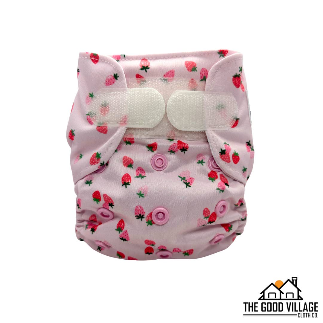 The Good Village Cloth Co + Market - Wholesale Diaper (Cloth) - Baby - Newborn All-in-One Diaper | Berry Sweet